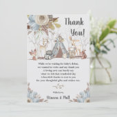Whimsical Tribal Boho Woodland Animals Baby shower Bedankkaart (Staand voorkant)