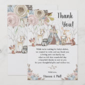Whimsical Tribal Boho Woodland Animals Baby shower Bedankkaart (Voorkant / Achterkant)