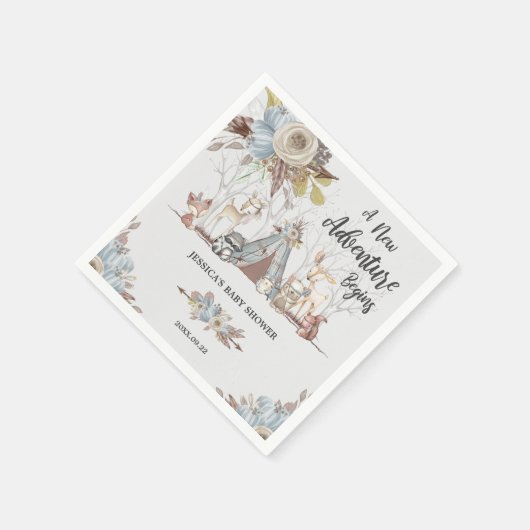 Whimsical Tribal Woodland Animals Boy Baby shower Servet (Hoek)