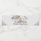 Whimsical Tribal Woodland Animals Boy Baby shower Waterfles Etiket (Enkel label)