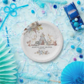 Whimsical Tribal Woodland Dieren Baby Jongensdouch Papieren Bordje (Feest)