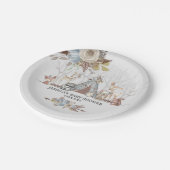 Whimsical Tribal Woodland Dieren Baby Jongensdouch Papieren Bordje (Gekanteld)