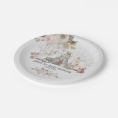 Whimsical Tribal Woodland Dieren Baby Meisje Douch Papieren Bordje (Gekanteld)