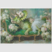 Whimsical Triceratops Bloemen Ballerina Decoupage Tissuepapier (Voorkant)