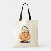 Whimsical Trick or treat Waterverf Halloween Tote Bag (Achterkant)