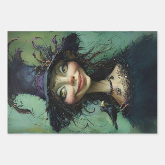 Whimsical Trio Heksen #2 Decoupage Inpakpapier Vel (Voorkant 3)