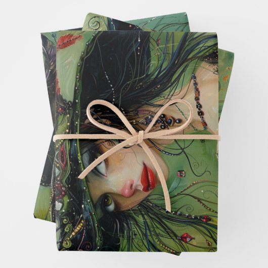 Whimsical Trio Heksen #2 Decoupage Inpakpapier Vel (In situ)