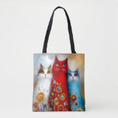 Whimsical Trio of Cats Tote Bag (Voorkant)