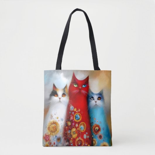 Whimsical Trio of Cats Tote Bag (Voorkant)