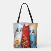 Whimsical Trio of Cats Tote Bag (Achterkant)