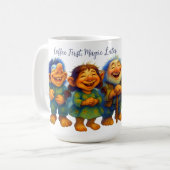 Whimsical Troll Coffee Gift for Cozy Mornings Koffiemok (Voorkant links)