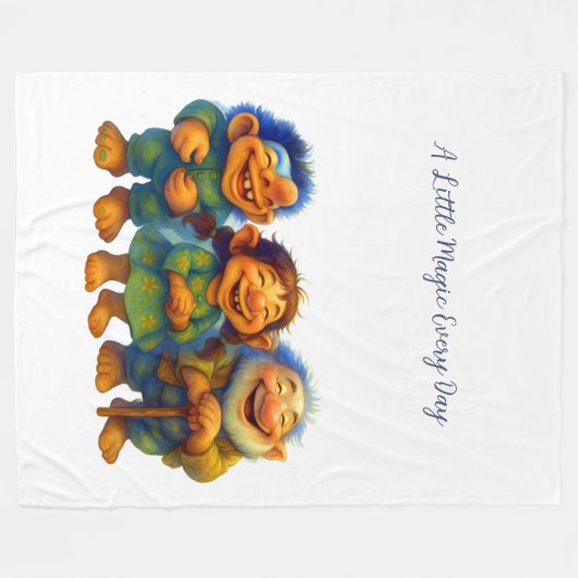 Whimsical Troll Family Gift  Magic Every Day Fleece Deken (Voorkant (Horizontaal))