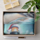 Whimsical Tropical Christmas Lighthouse Decoupage Tissuepapier (Geschenk)