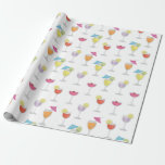 Whimsical Tropical Colorful Cute Cocktail Drinken Cadeaupapier<br><div class="desc">Dit schattige ontwerp met kleurrijke tropische cocktaildrinken is eenvoudig schattige,  festieve,  kleurrijke whimsical,  cocktail drink tropische zomer helder,  drink paraplu's strobril,  wijnglazen minimalistisch,  verjaardagsmijlpaal volwassen alcohol,  verjaardagsgeschenvouwen,  roze oranje paars geel,  grappige humor schattig,  meisje bachelorette feest,  viert feest te bepalen.</div>