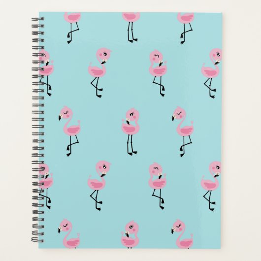 Whimsical tropical flamingos planner (Voorkant)