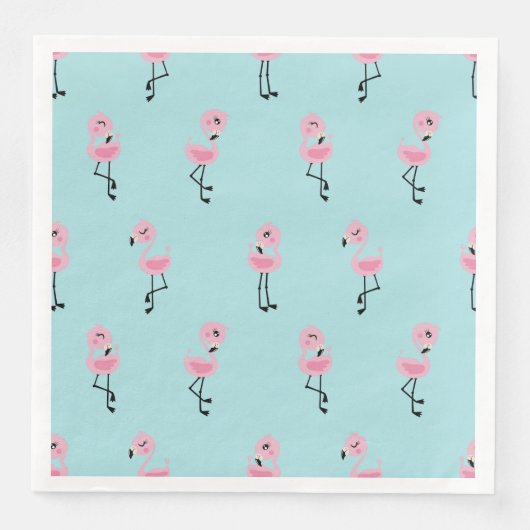 Whimsical tropical flamingos servet (Voorkant)