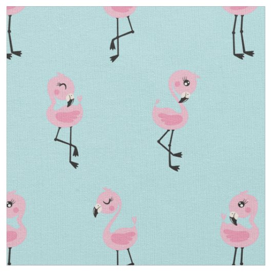 Whimsical tropical flamingos stof (Close Up)