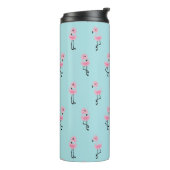 Whimsical tropical flamingos thermosbeker (Gedraaid links)