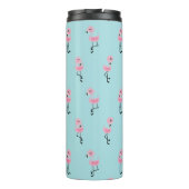 Whimsical tropical flamingos thermosbeker (Achterkant)