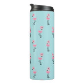Whimsical tropical flamingos thermosbeker (Geroteerd rechts)