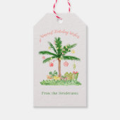 Whimsical Tropical Kerstlameles Holiday Scene Cadeaulabel (Voorkant)