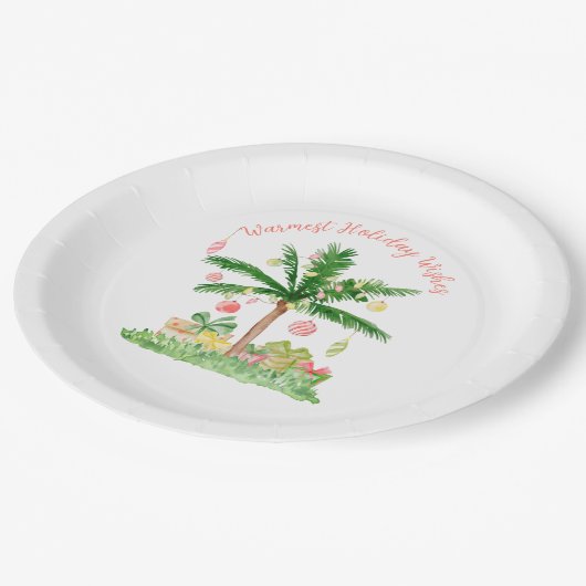 Whimsical Tropical Kerstlameles Holiday Scene Papieren Bordje (Gekanteld)