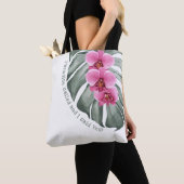 Whimsical Tropical Quote Paradise genaamd Tote Bag (Dichtbij)