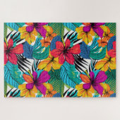 Whimsical Tropical Waterverf Bloemen Legpuzzel (Horizontaal)