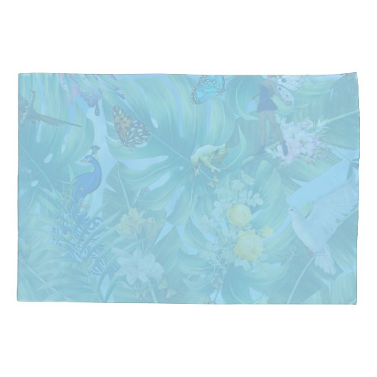 Whimsical Tropical World of Fairies en Butterflies Kussensloop (Achterkant)