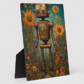 Whimsical Tuin Robot | Digitale Kunst Tafelmodel Fotoplaat (Zijkant)