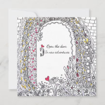 Whimsical Tuindeur Nieuwe Avonturen Vierkant Kunst