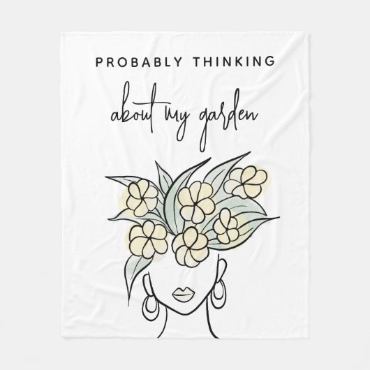 Whimsical Tuinman Boho Geel Bloemen Gepersonalisee Fleece Deken (Voorkant)