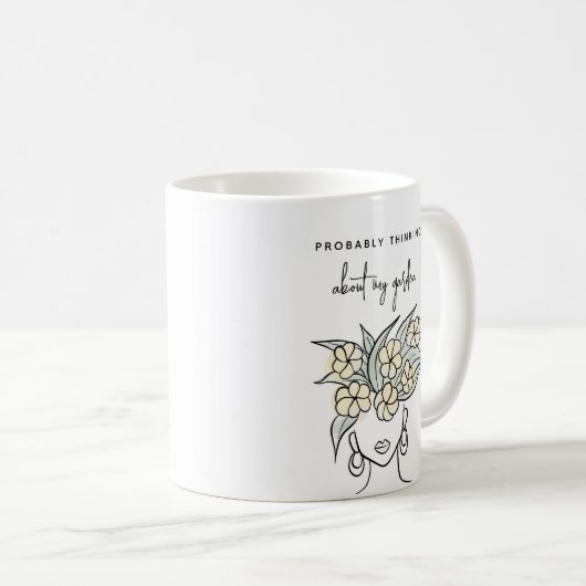 Whimsical tuinman geel bloemen gepersonaliseerd koffiemok (Voorkant rechts)