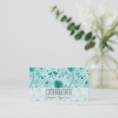 Whimsical Turquoise Floral Elegant Event Planner Visitekaartje (Staand voorkant)