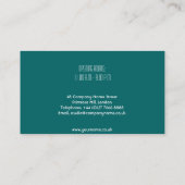 Whimsical Turquoise Floral Elegant Event Planner Visitekaartje (Achterkant)