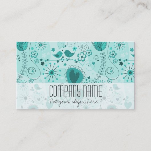 Whimsical Turquoise Floral Elegant Event Planner Visitekaartje (Voorkant)