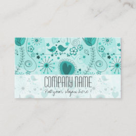Whimsical Turquoise Floral Elegant Event Planner Visitekaartje