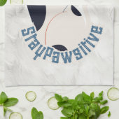 Whimsical Tuxedo Kat Keukenhanddoek Blijf Positief (Gevouwen)