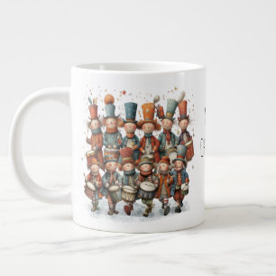 Whimsical Twaalf Drummers 12 Dagen van Kerstmis Grote Koffiekop