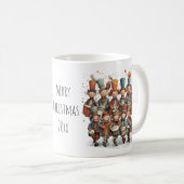 Whimsical Twelve Drummers Drumming Kerst 11oz Koffiemok (Voorkant rechts)