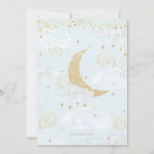 Whimsical Twinkle Little Star Blue Baby shower Bedankkaart (Achterkant)