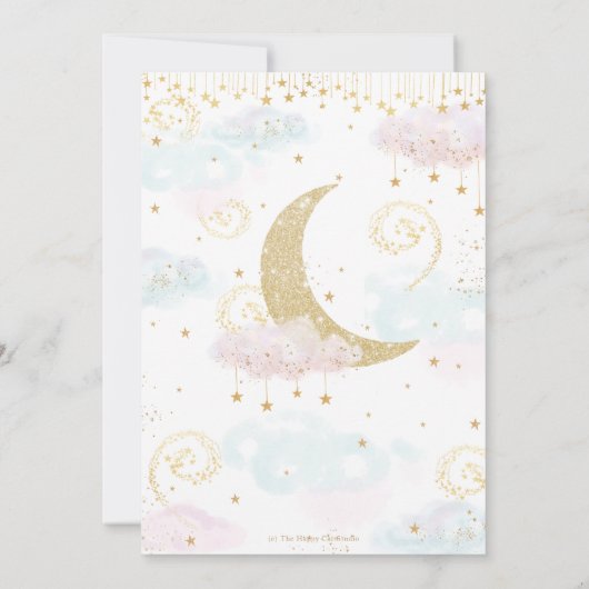 Whimsical Twinkle Little Star Genderonthulling Bedankkaart (Achterkant)