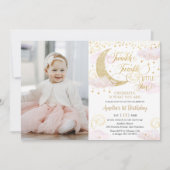 Whimsical Twinkle Little Star Pink 1e verjaardag Kaart (Voorkant)