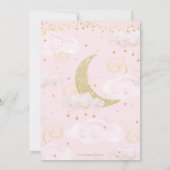 Whimsical Twinkle Little Star Roze Baby shower Bedankkaart (Achterkant)