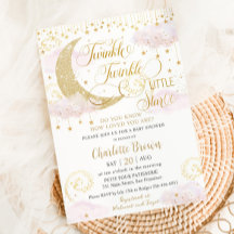 Whimsical Twinkle Little Star Roze Baby shower