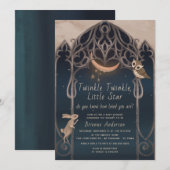 Whimsical Twinkle Little Star Rustic Baby shower Kaart (Voorkant / Achterkant)