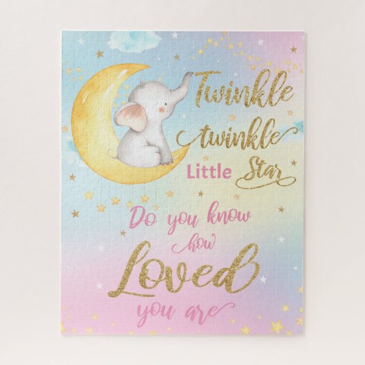 Whimsical Twinkle Twinkle Little Star Olifant Legpuzzel (Verticaal)