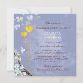 Whimsical Two Hearts Blue Vrijgezellenfeest Kaart