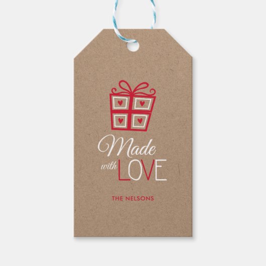 Whimsical Typografie and Gift Box Cadeaulabel (Voorkant)