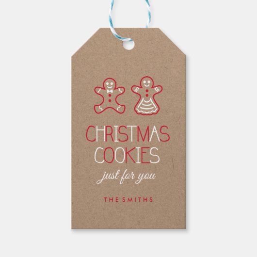 Whimsical Typografie and Gingerbrood koekjes Cadeaulabel (Voorkant)